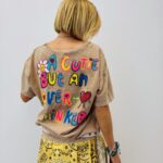 T-Shirt Coton Délavé Message Brodé - GOLD&SILVER