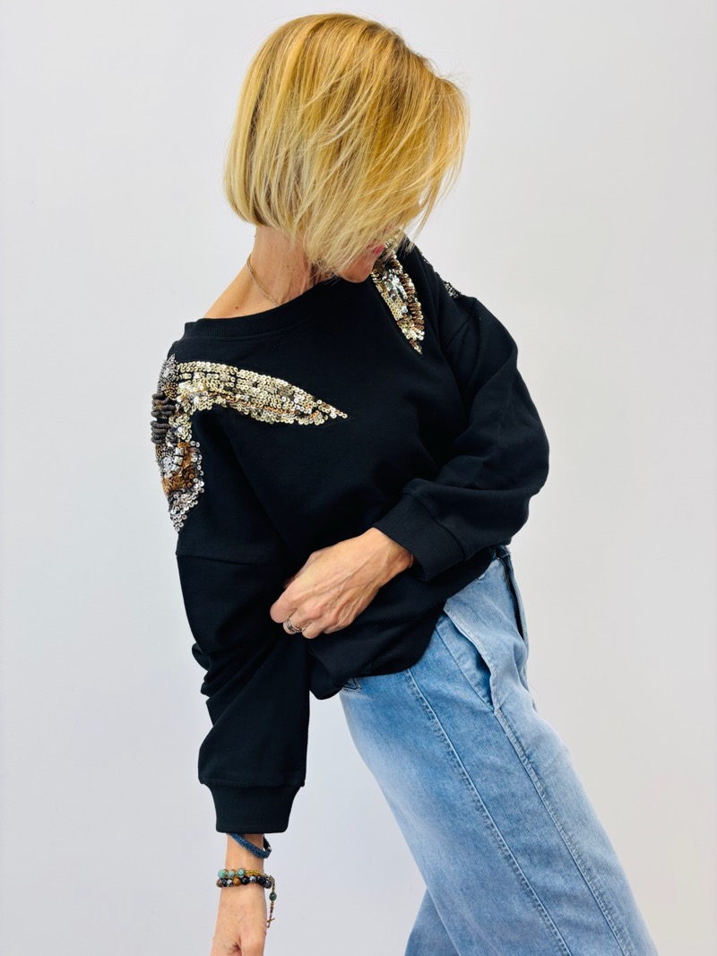 IMG_5178 Sweat À Sequins Épaules Bijoux - GOLD&SILVER – Image 1