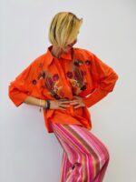 Chemise Perroquet Brodée En Coton