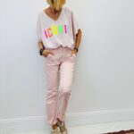 T-Shirt Oversize Col V “Iconic” En Coton & Viscose