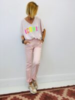 T-Shirt Oversize Col V “Iconic” En Coton & Viscose