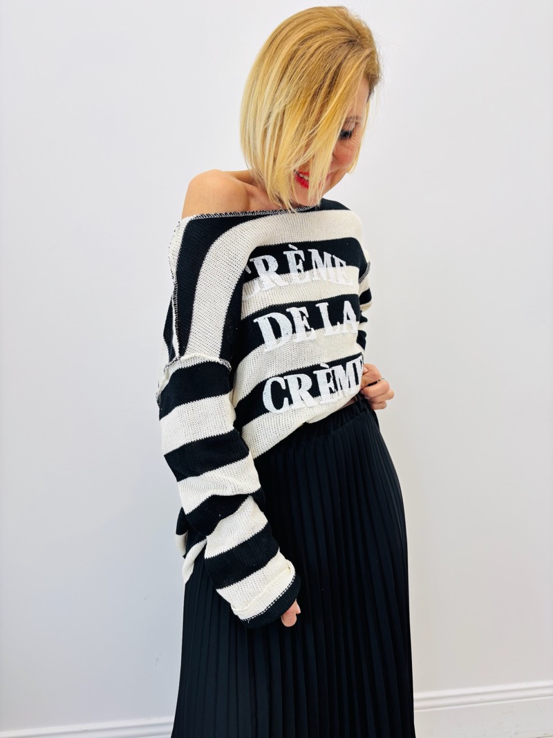 IMG_5770 Pull Marinière À Grosses Rayures “Crème De La Crème” – Image 1