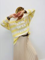 Pull Marinière À Grosses Rayures “Crème De La Crème” – Image 5