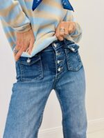 Jean Wide Leg Taille Haute Boutonnage Apparent – Image 3