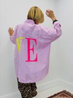 Chemise Rayée LOVE Oversize – Esprit Pop – Image 4