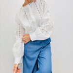 Chemise Blanche À Détails Dentelle – Romantique