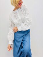 Chemise Blanche À Détails Dentelle – Romantique