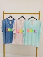 T-Shirt Oversize Col V “Iconic” En Coton & Viscose – Image 2
