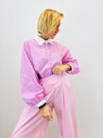 Chemise Rayée Coupe Courte Col Contrasté – Image 4