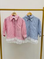 Chemise Rayée En Coton Avec Finition Dentelle – Image 2