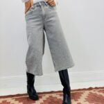 Bermuda Strass Denim Coupe Large Éclat Dégradé