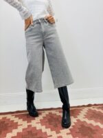 Bermuda Strass Denim Coupe Large Éclat Dégradé