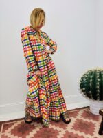 Robe Longue Carreaux Multicolores - Marque Palme – Image 4