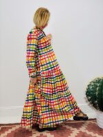 Robe Longue Carreaux Multicolores - Marque Palme – Image 5
