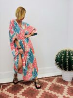 Robe Longue Imprimé Corail Multicolore - Marque Palme – Image 3