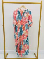 Robe Longue Imprimé Corail Multicolore - Marque Palme – Image 2