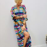 Robe Longue Carreaux Multicolores - Marque Palme