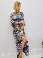 Robe Longue Carreaux Multicolores - Marque Palme