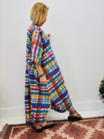 Robe Longue Carreaux Multicolores - Marque Palme – Image 4