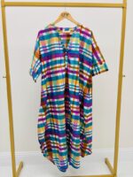 Robe Longue Carreaux Multicolores - Marque Palme – Image 2