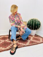 Chemise Fluide Imprimé Floral Multicolore  - Marque Palme – Image 4