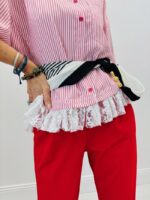 Foulard Aimanté Graphique Bicolore Élégance Contemporaine – Image 2