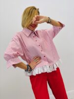 Chemise Rayée En Coton Avec Finition Dentelle – Image 4