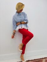 Chemise Rayée En Coton Avec Finition Dentelle – Image 6