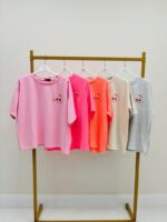 T-Shirt Cerise Brodé En Coton Esprit Casual Fraîcheur – Image 5