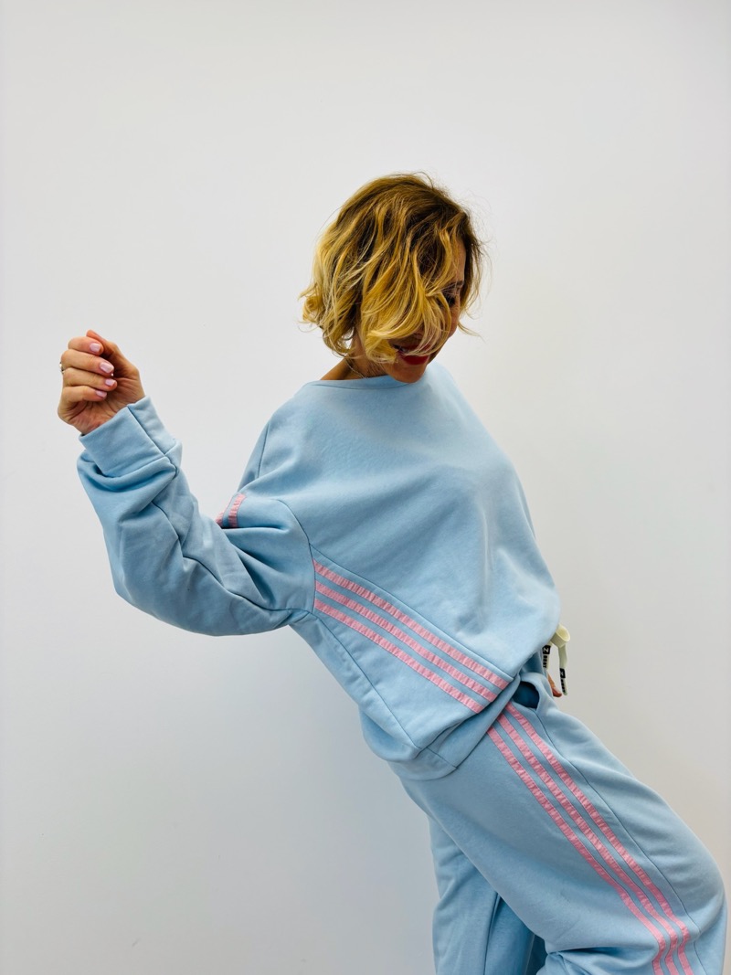 IMG_7206 Sweat Esprit Sport Chic En Coton Détail Bandes Contrastées – Image 1