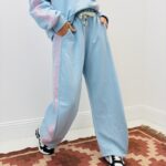 Pantalon Jogg En Coton Bandes Latérales Contrastées