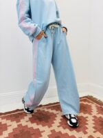 Pantalon Jogg En Coton Bandes Latérales Contrastées