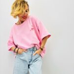 T-Shirt Cerise Brodé En Coton Esprit Casual Fraîcheur