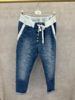 Jean Jogging Denim Taille Élastiquée À Boutons – Confort Tendance Grande Taille – Image 5