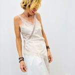 Débardeur Satiné En Viscose Détail Dentelle Esprit Lingerie Chic