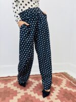 Pantalon À Pois Boutonnage Décalé Coupe Large