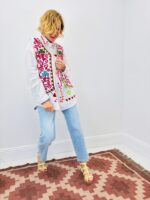 Gilet Sans Manches Brodé En Coton Esprit Bohème Couture – Image 2