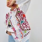 Gilet Sans Manches Brodé En Coton Esprit Bohème Couture