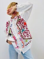 Gilet Sans Manches Brodé En Coton Esprit Bohème Couture