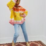 Chemise En Gaze De Coton Tie & Dye Brodée