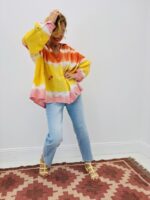 Chemise En Gaze De Coton Tie & Dye Brodée