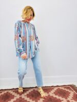 Blouse Rayée En Coton Brodée Esprit Bohème Chic – Image 3