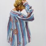 Blouse Rayée En Coton Brodée Esprit Bohème Chic