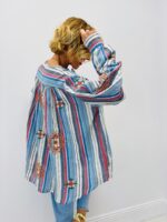 Blouse Rayée En Coton Brodée Esprit Bohème Chic