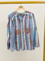 Blouse Rayée En Coton Brodée Esprit Bohème Chic – Image 2