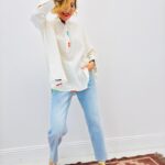 Chemise En Gaze De Coton Broderies Colorées