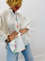 Chemise En Gaze De Coton Broderies Colorées – Image 5