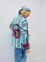 Veste Bohème en Toile de Jean Rayée – Gold&Silver