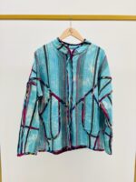 Veste Bohème en Toile de Jean Rayée – Gold&Silver – Image 2