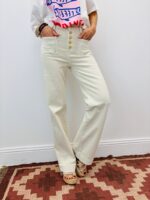 Jean Coupe Wide Leg À Boutons Bijoux – Image 3